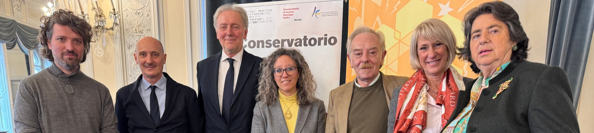 Rappresentanti del Comune di Trieste, del Conservatorio Tartini e dell'Associazione Calicanto
